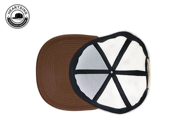 Внутри вышитая на заказ коричневая шляпа дальнобойщика