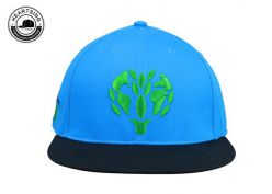 Черно-синяя бейсболка с двухцветной вышивкой на плоской подошве для мужчин и женщин