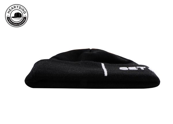 Изготовленная на заказ черная вязаная шапка с черепом в стиле Унисекс с манжетами-b015