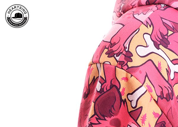 оптовые дешевые толстовки с капюшоном custom fashion animal red print hoody-hd006