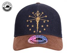 Бейсболка с коричневыми замшевыми полями и застежкой на Кожаный Ремешок