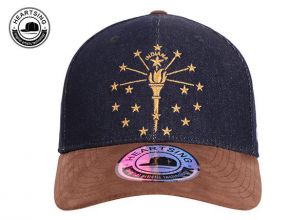 Бейсболка с коричневыми замшевыми полями и застежкой на Кожаный Ремешок