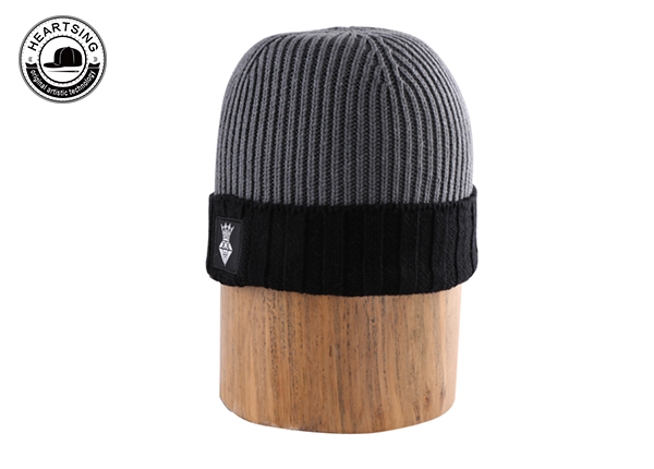 на заказ beanie.jpg оптовая продажа модной зимней черно-серой вязаной одежды