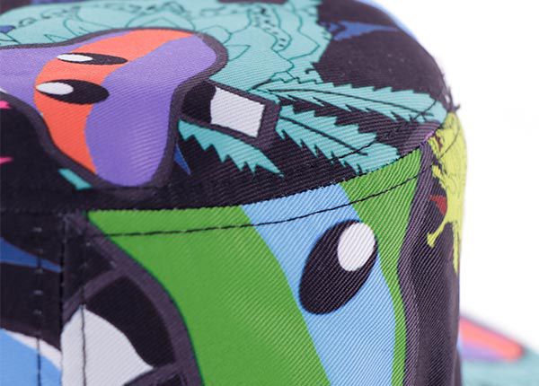 Сторона однотонной мультяшной шляпы-ведерка из 100% хлопка