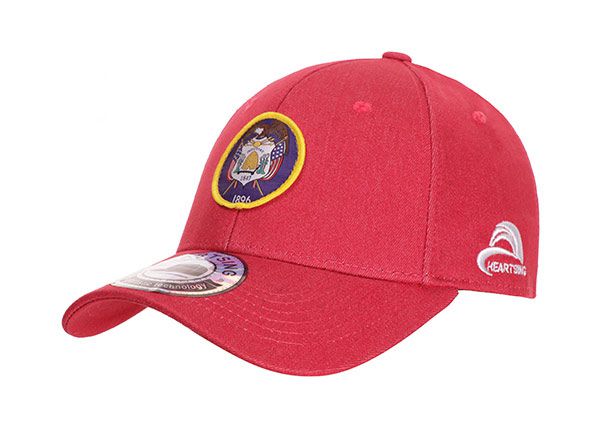 Бейсболка из сшитого на заказ красного хлопка с 6 панелями и регулируемой застежкой на липучке