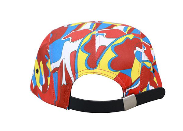 Задняя часть изготовленного на заказ 5-ти панельного регулируемого колпачка с цветочным рисунком