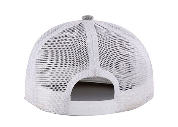 Задняя часть серо-белой шляпы дальнобойщика Snapback