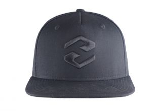 Простая черная шляпа Snapbacks с 5 вставками и вышитым черным логотипом