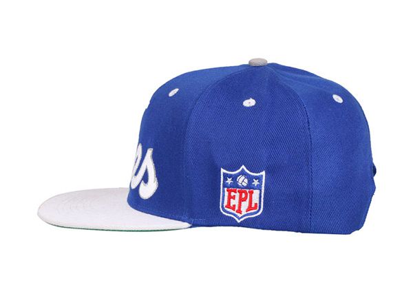 Наклонная шляпа из 6 панелей синего цвета высокого качества с зеленым козырьком