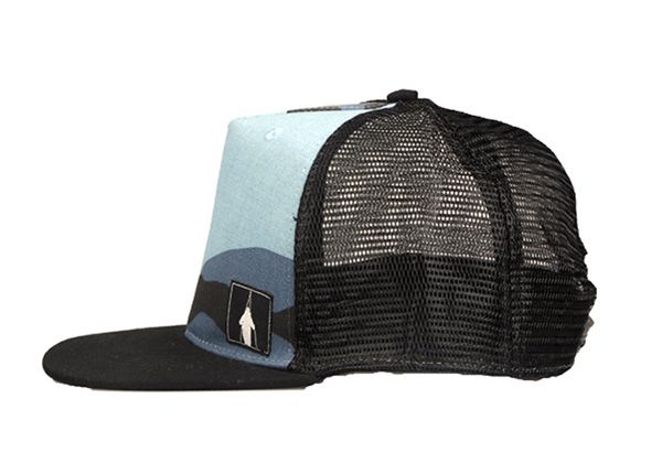 Боковая сторона винтажной шляпы дальнобойщика с плоской купюрой из пенопласта