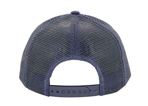 Темно-синяя шляпа дальнобойщика с пятью вставками сзади и вышитым логотипом