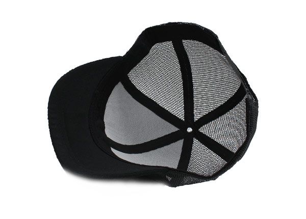 Внутри черной пустой шляпы дальнобойщика с коротким клювом