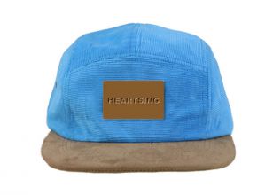 Детская шапочка с 5 панелями Baby Blue Camp Cap с коричневыми замшевыми полями для малышей