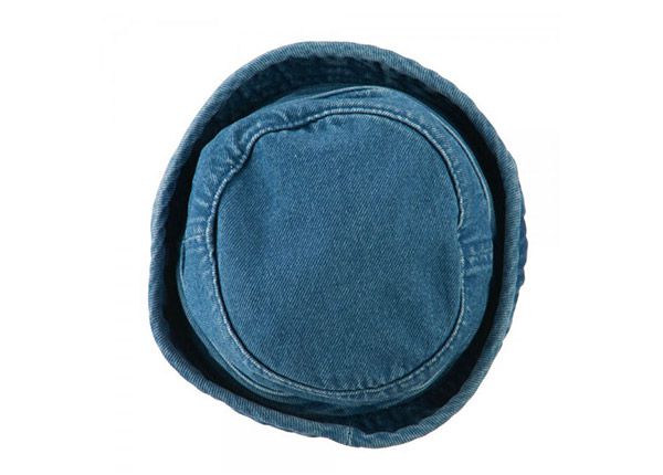 Верх из синей хлопчатобумажной саржи, свернутой в трубочку шляпы-ведерка