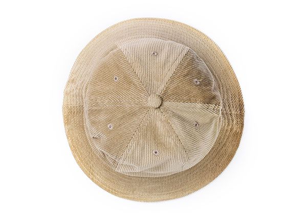 Верх из 6-ти полотнищ пустой вельветовой коричневой шляпы-ведерка