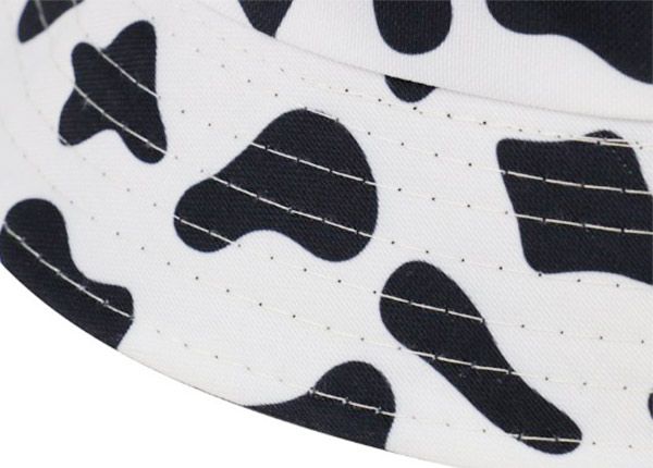 Двусторонняя ковшеобразная шляпа с полями и принтом в виде коровы