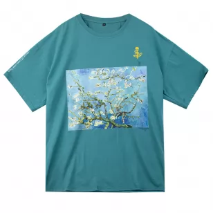 футболки оптом на заказ, модная серая хлопковая футболка с принтом-tsh016